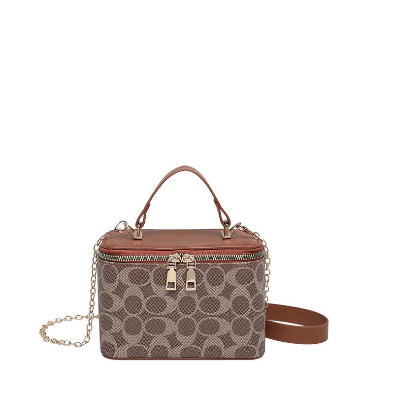 Printed Box Chain Crossbody Top-Handle Bag view 8