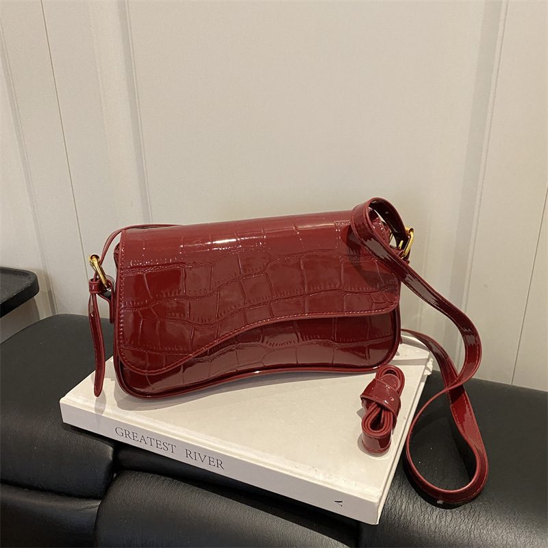 Crocodile Embossed Shoulder Crossbody Bag view 2