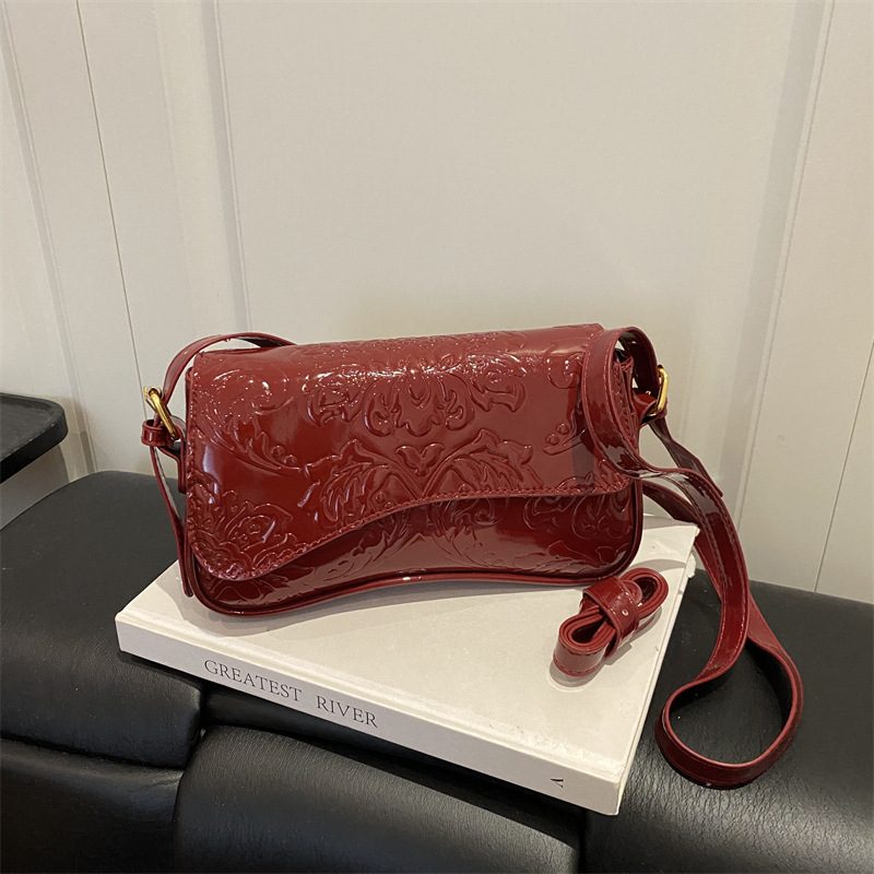 Crocodile Embossed Shoulder Crossbody Bag view 4
