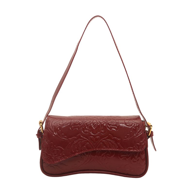 Crocodile Embossed Shoulder Crossbody Bag view 5
