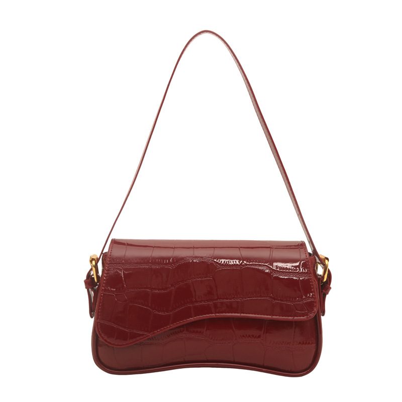 Crocodile Embossed Shoulder Crossbody Bag view 6