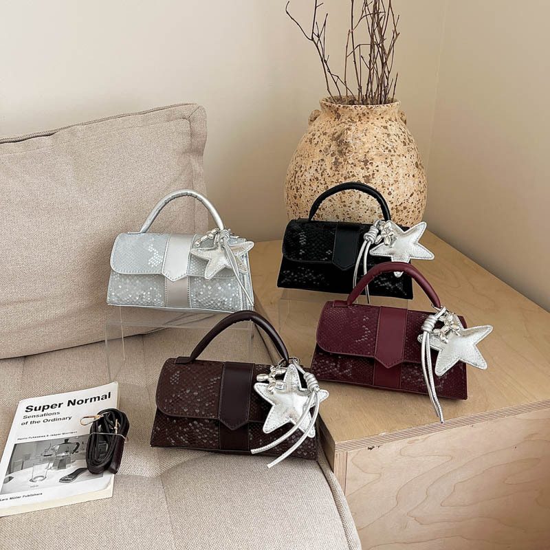 Artistic Square Top-Handle Crossbody Bag