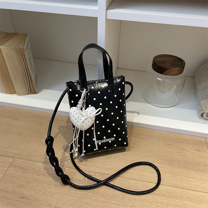 Polka Dot Print Top-Handle Crossbody Bag view 3