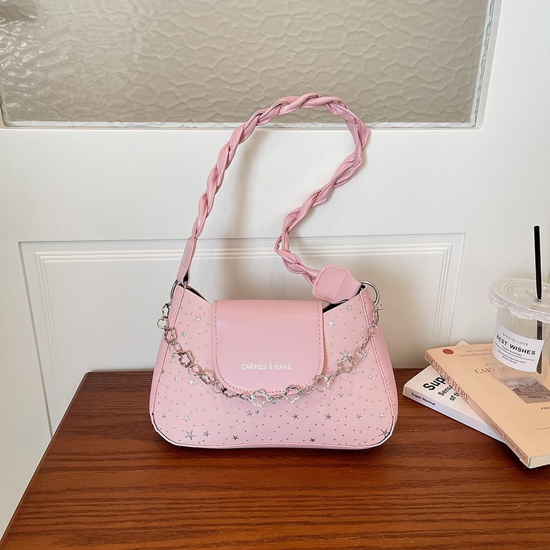Macaron Star Print Square Crossbody Bag view 3