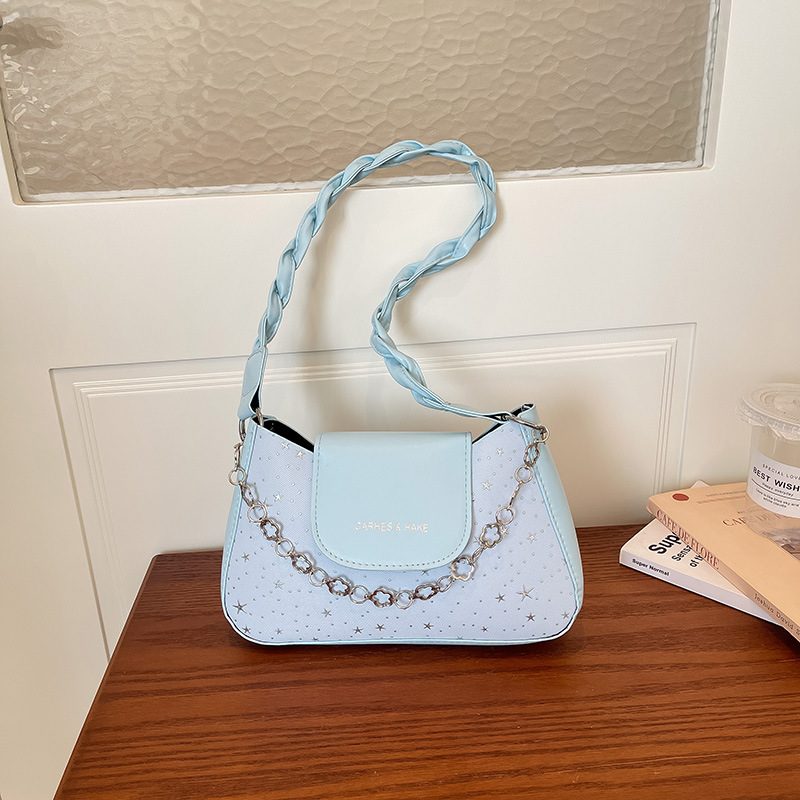 Macaron Star Print Square Crossbody Bag view 9