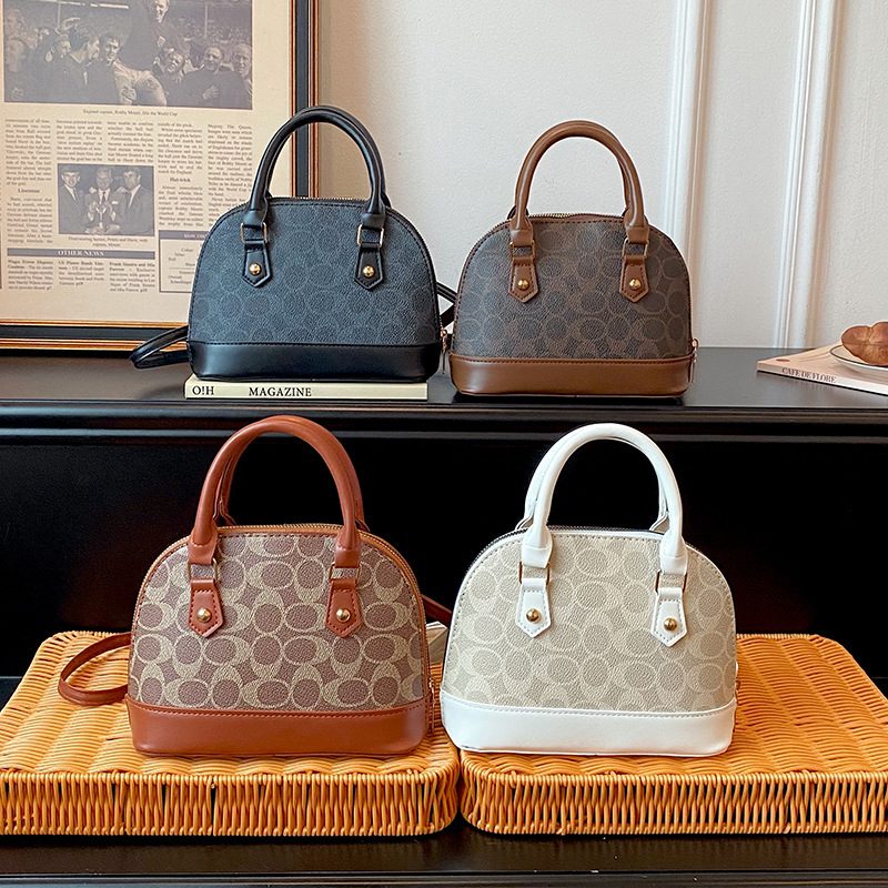 Printed Vintage Shell Crossbody Bag