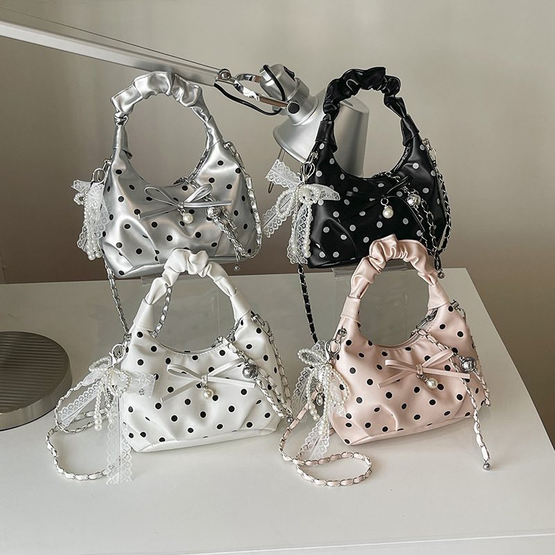 Ruched Chain Crossbody Bag