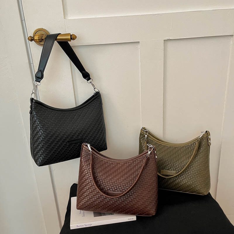 Woven Texture Crossbody Tote Bag
