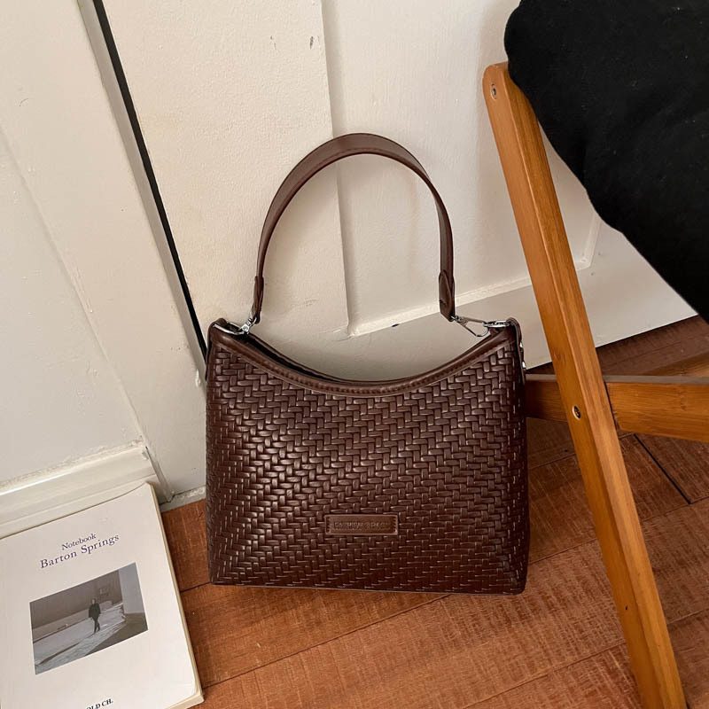 Woven Texture Crossbody Tote Bag view 3