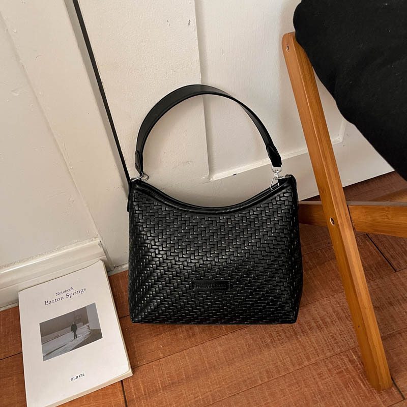 Woven Texture Crossbody Tote Bag view 4
