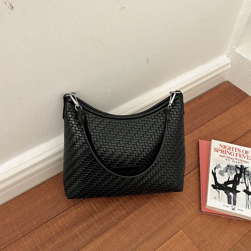 Woven Texture Crossbody Tote Bag view 8