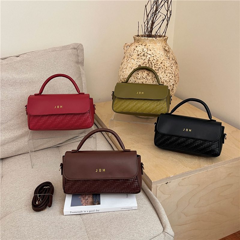 Retro Square Top-Handle Crossbody Bag