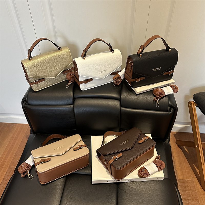 Color Block Square Top-Handle Crossbody Bag