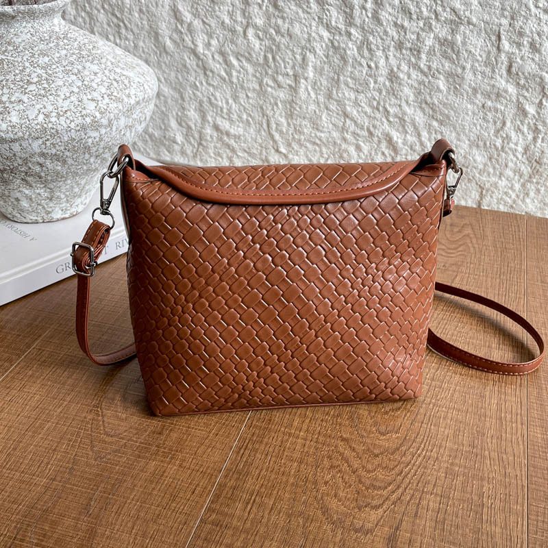 Woven Crossbody Top-Handle Shoulder Bag view 3