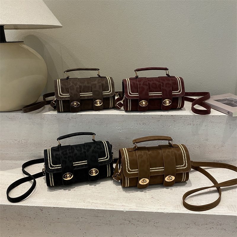 Vintage Small Square Crossbody Top-Handle Bag