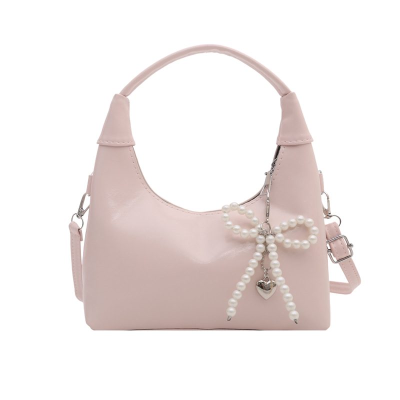 Glossy Crescent Shoulder Crossbody Top-Handle Bag view 5