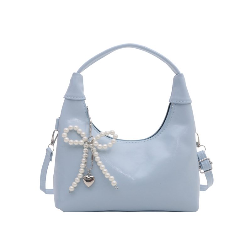 Glossy Crescent Shoulder Crossbody Top-Handle Bag view 8