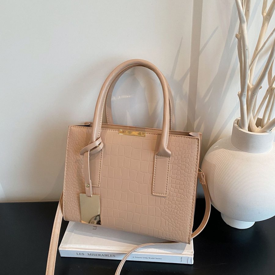 Stone Textured Top-Handle Crossbody Shoulder Bag view 2