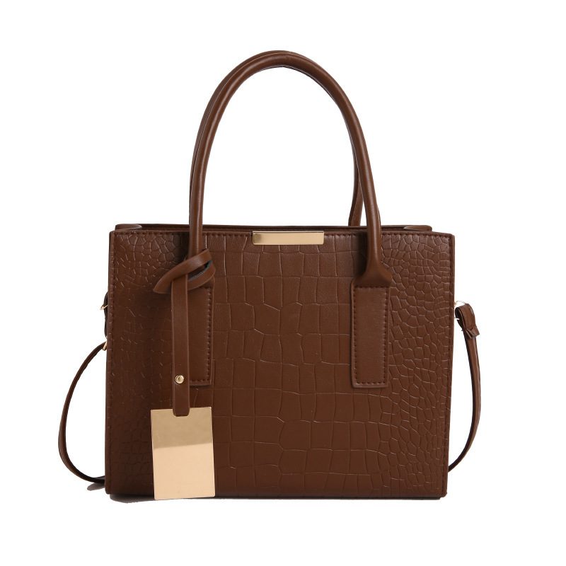 Stone Textured Top-Handle Crossbody Shoulder Bag view 8