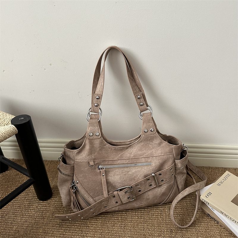 Studded Crossbody Top-Handle Shoulder Bag Large Capacity view 2