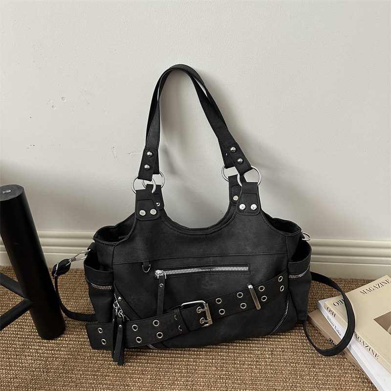 Studded Crossbody Top-Handle Shoulder Bag Large Capacity view 3