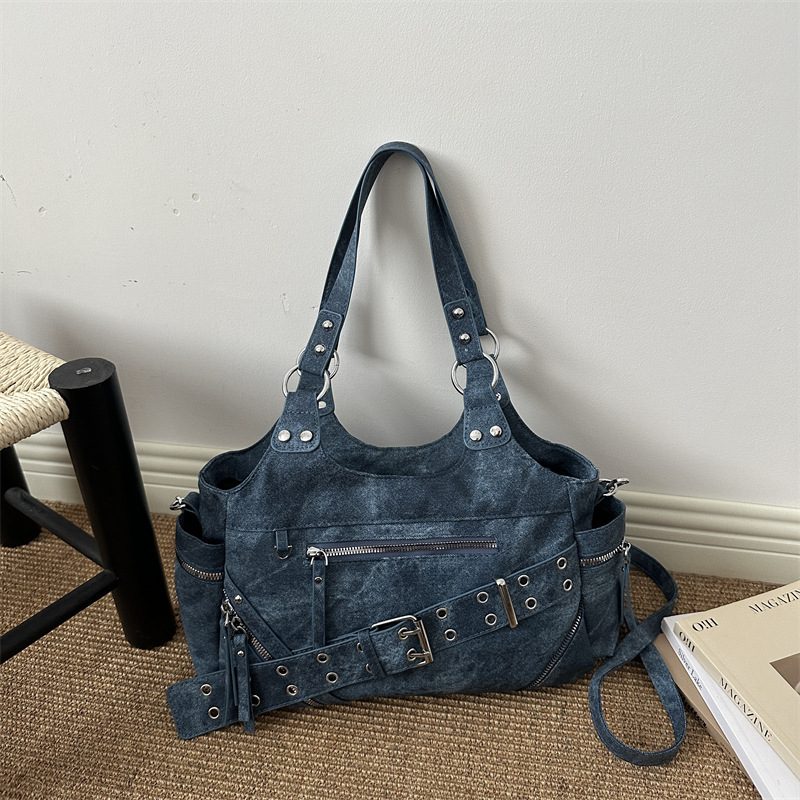Studded Crossbody Top-Handle Shoulder Bag Large Capacity view 4