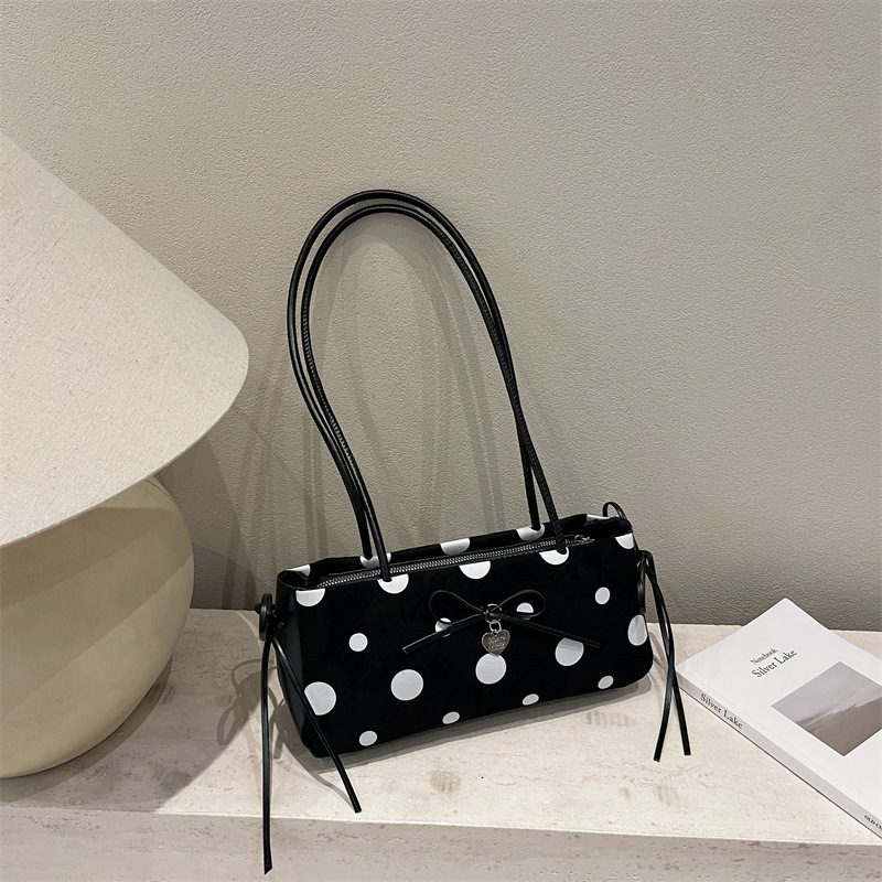 Polka Dot Bow Crossbody Top-Handle Bag view 10