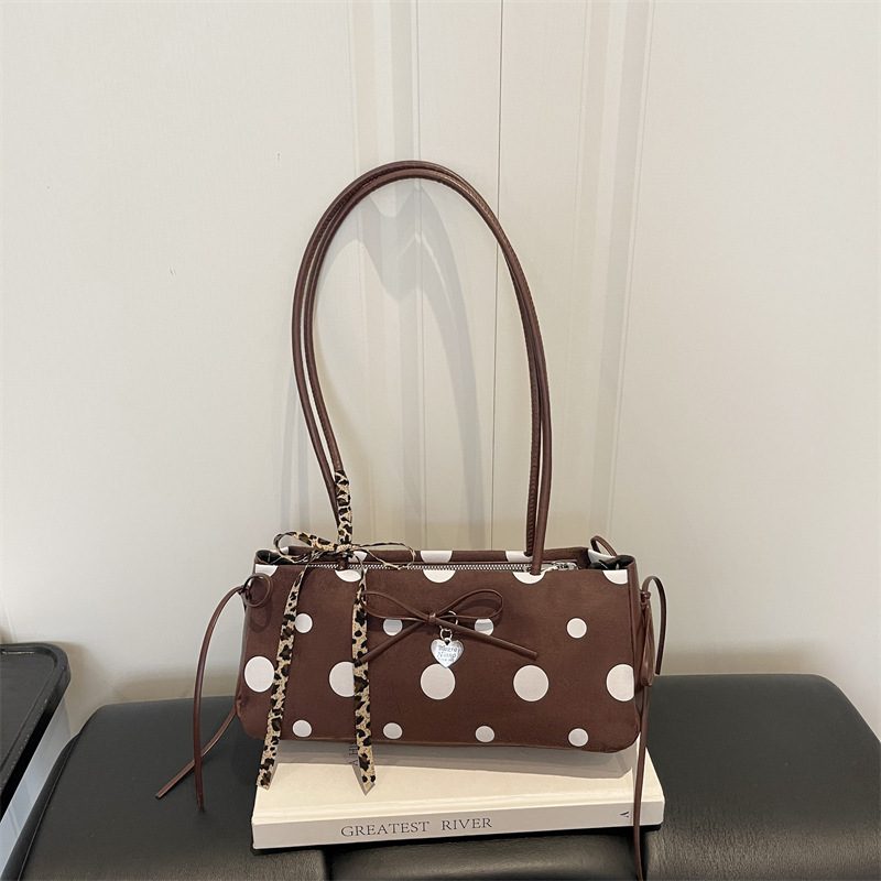 Polka Dot Bow Crossbody Top-Handle Bag view 3