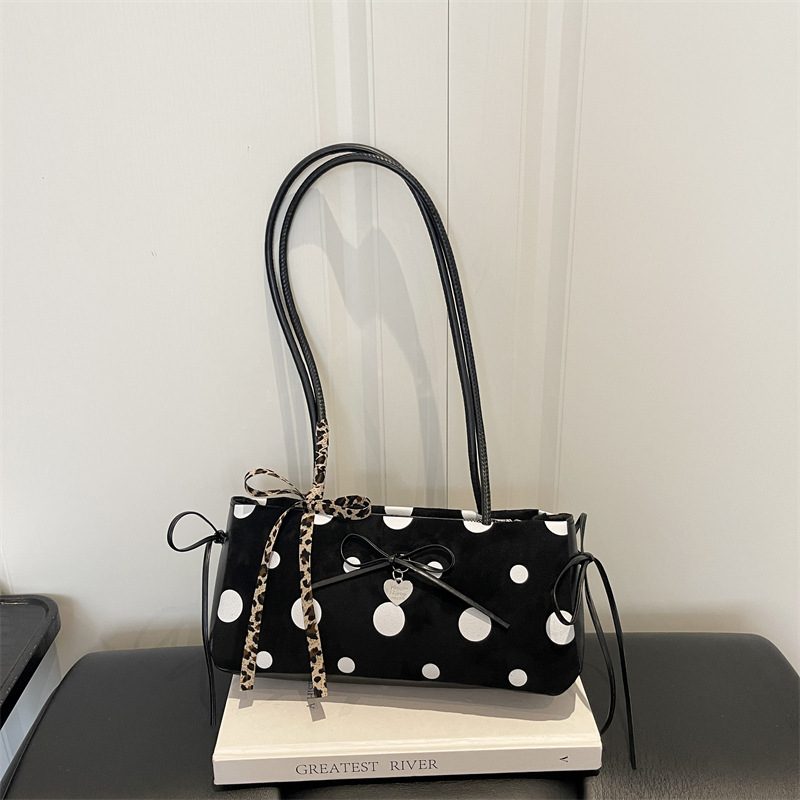Polka Dot Bow Crossbody Top-Handle Bag view 4