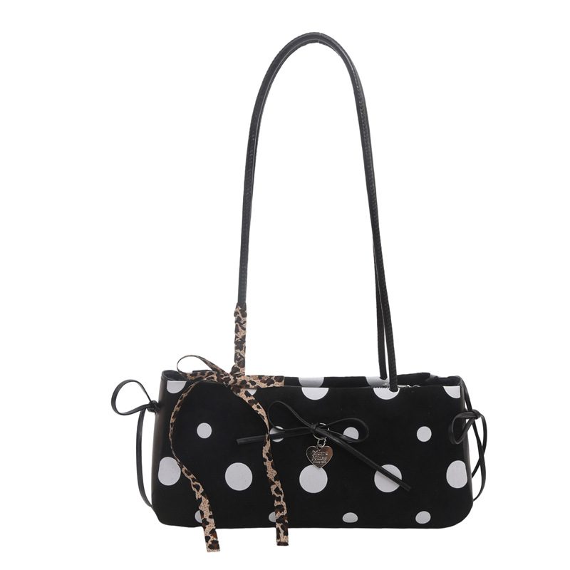 Polka Dot Bow Crossbody Top-Handle Bag view 5