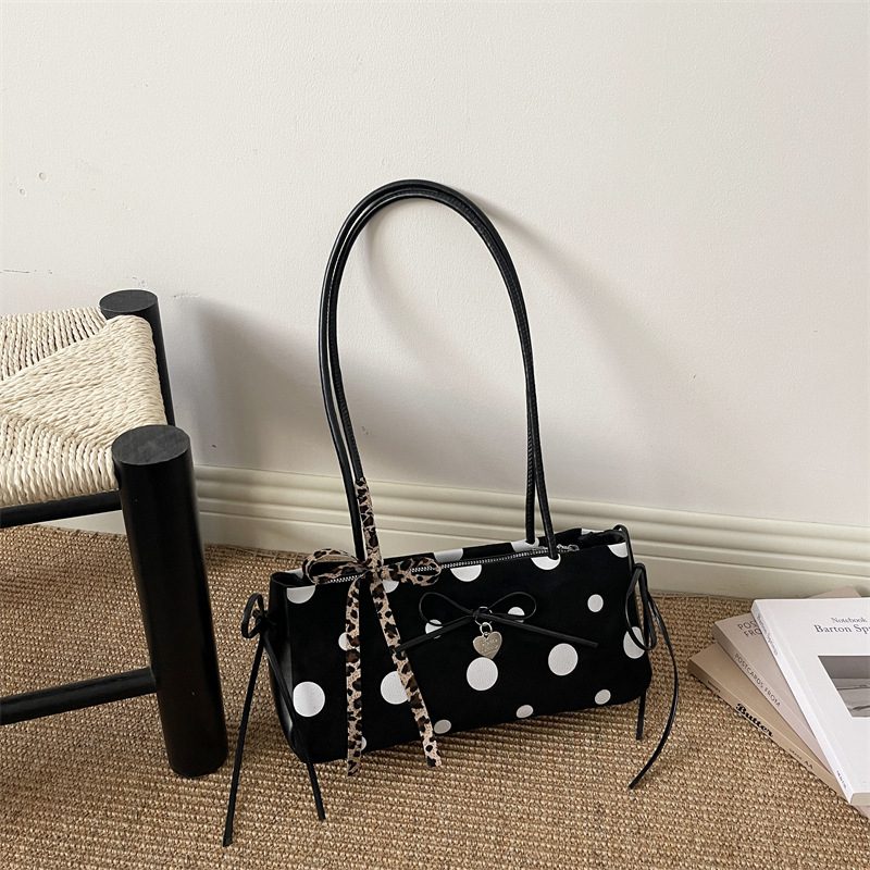 Polka Dot Bow Crossbody Top-Handle Bag view 6