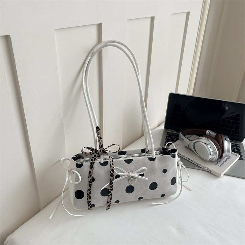 Polka Dot Bow Crossbody Top-Handle Bag view 7