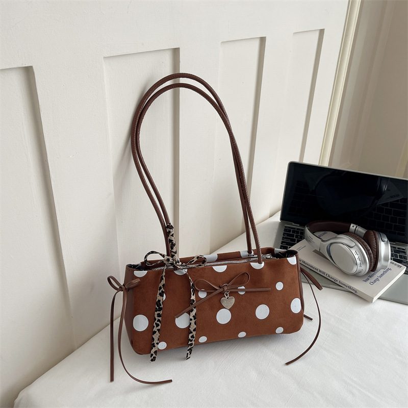 Polka Dot Bow Crossbody Top-Handle Bag view 8