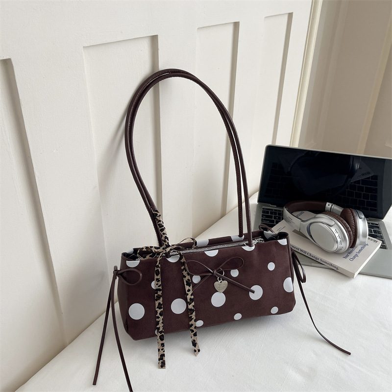 Polka Dot Bow Crossbody Top-Handle Bag view 9