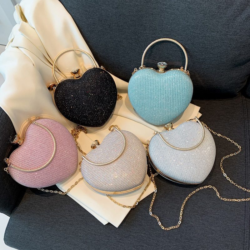 Heart Chain Top-Handle Crossbody Bag