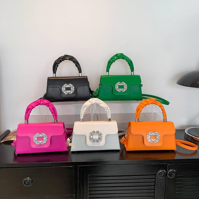 Rhinestone Gemstone Top-Handle Crossbody Bag