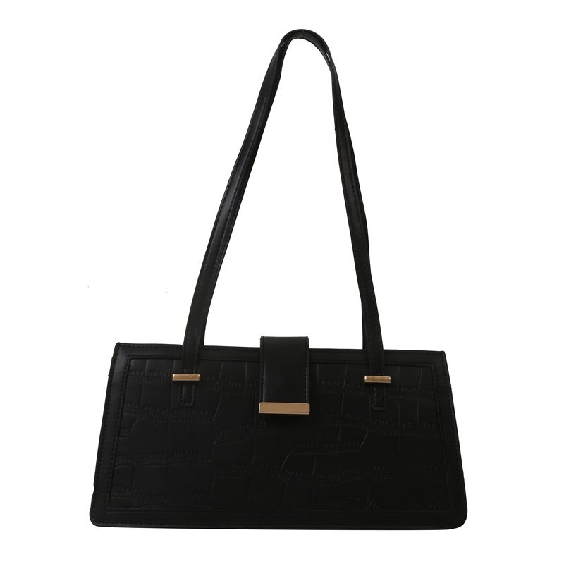 Stone Textured Square Shoulder Top-Handle Bag view 8