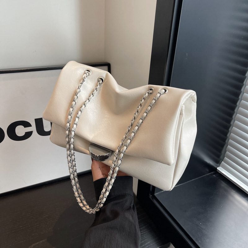Glossy Waxed Leather Minimalist Crossbody Bag view 3
