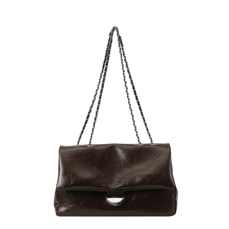 Glossy Waxed Leather Minimalist Crossbody Bag view 8