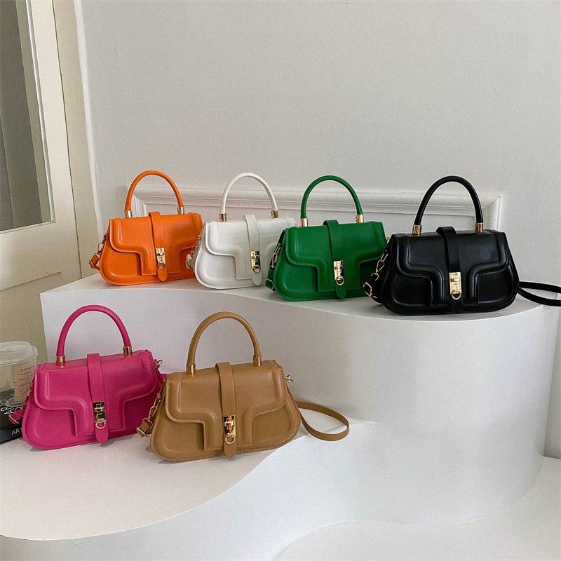 Candy Color Textured Crossbody Bag
