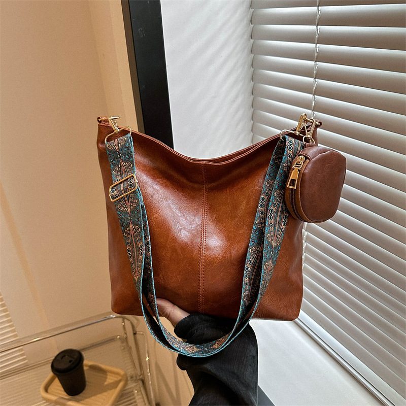 Bohemian Color Block Strap Crossbody Bag