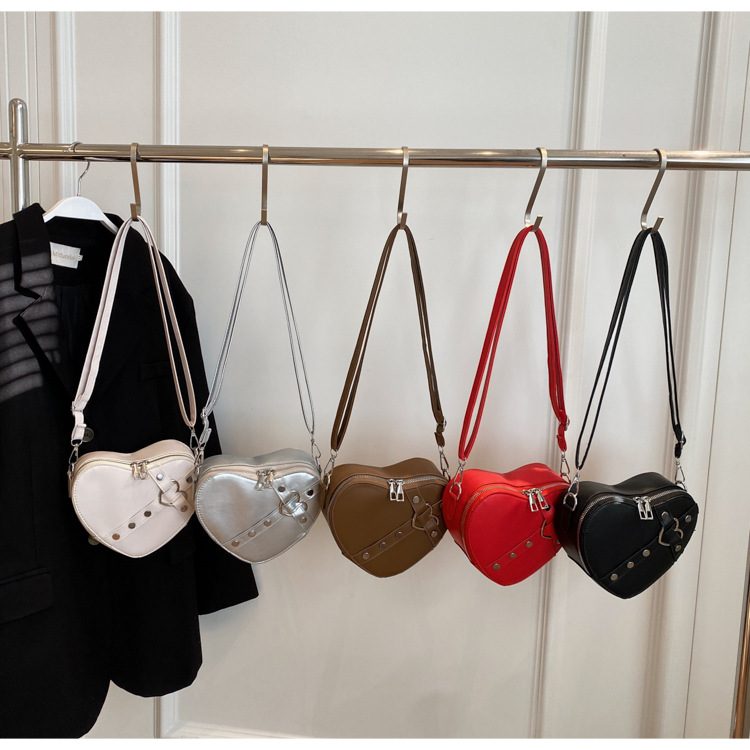 Heart Stitched Solid Crossbody Bag