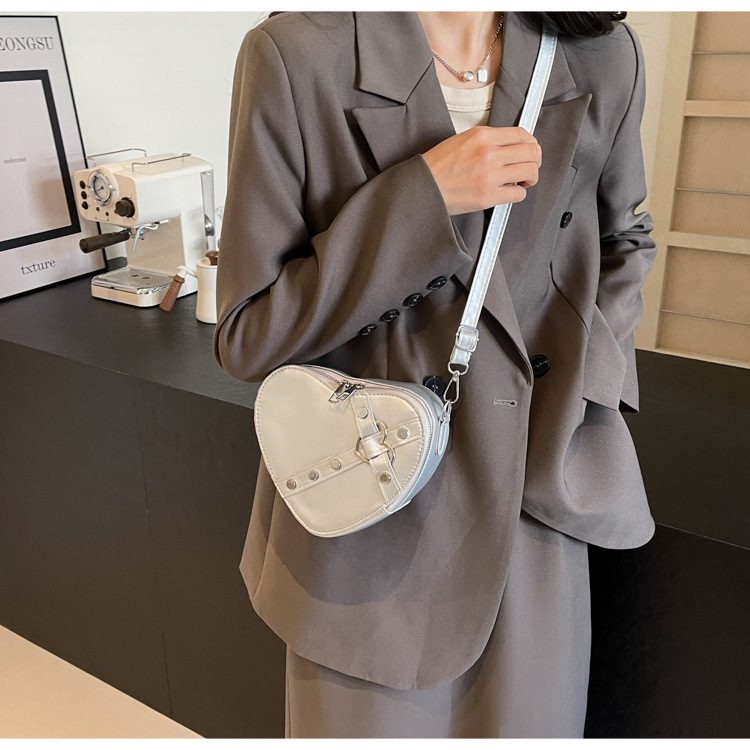 Heart Stitched Solid Crossbody Bag view 4