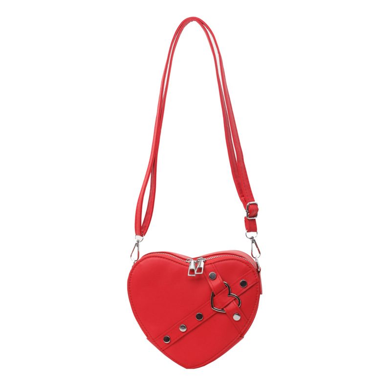 Heart Stitched Solid Crossbody Bag view 5
