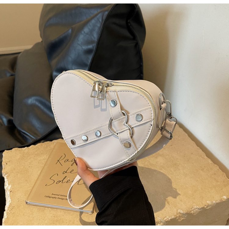 Heart Stitched Solid Crossbody Bag view 7
