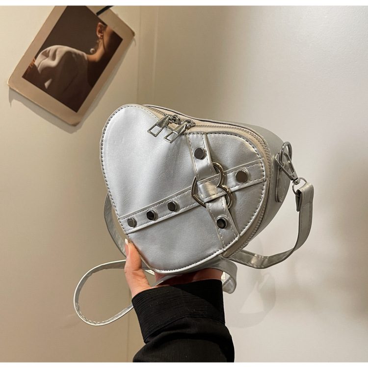 Heart Stitched Solid Crossbody Bag view 8