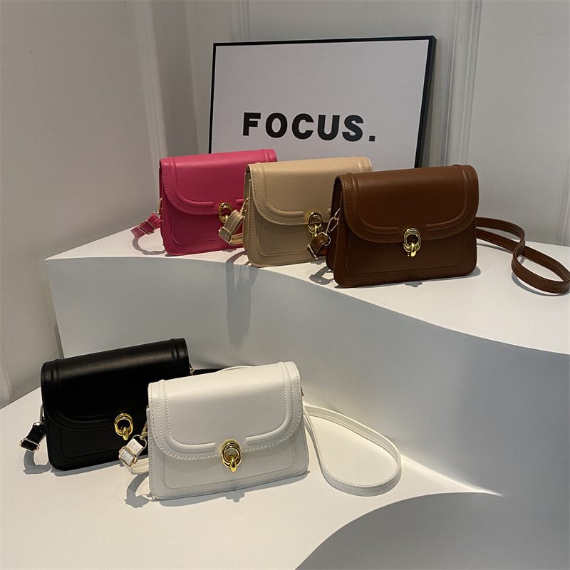 Solid Color Square Crossbody Bag