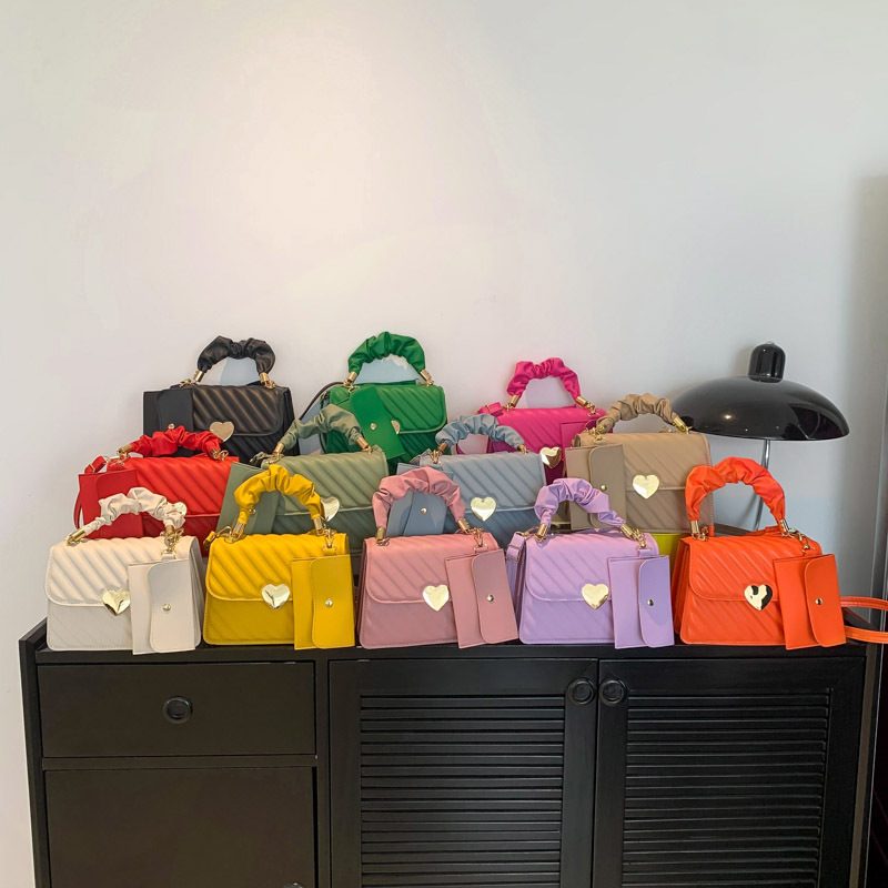 Embroidered Stitched Square Crossbody Bag