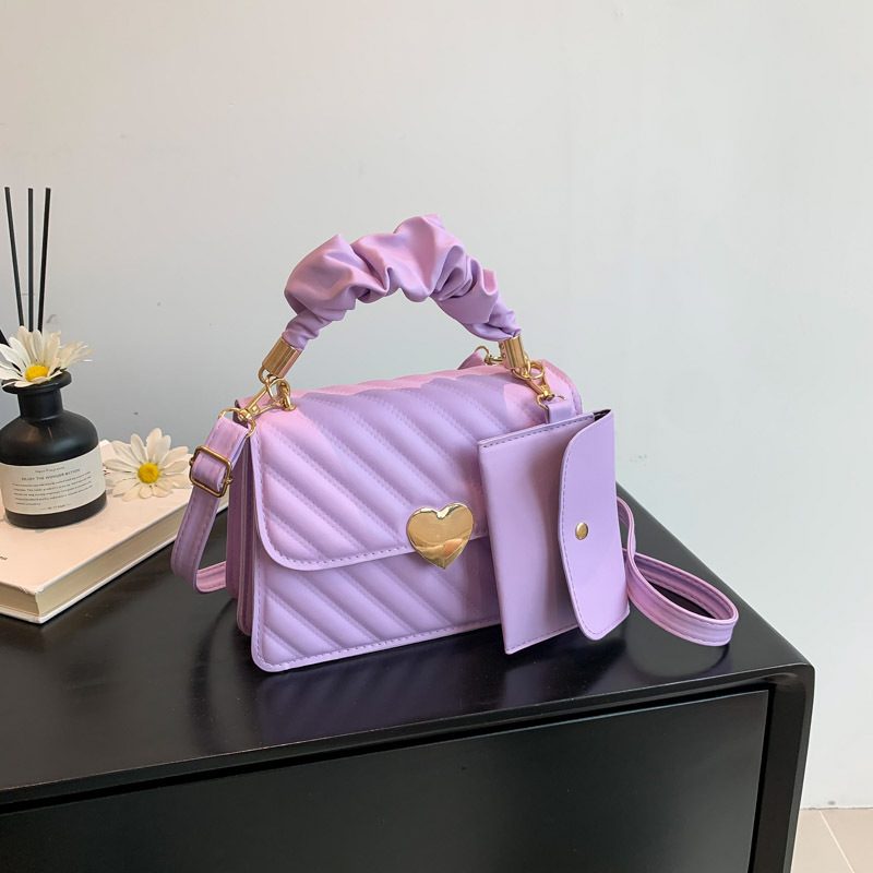 Embroidered Stitched Square Crossbody Bag view 2