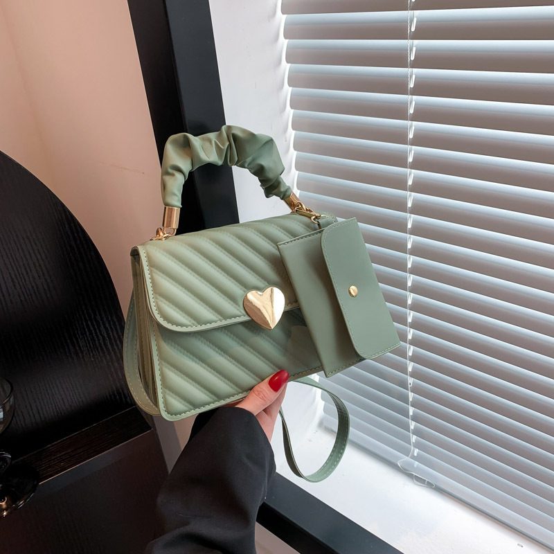 Embroidered Stitched Square Crossbody Bag view 3